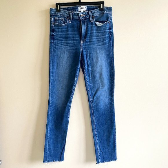 Paige Hoxton Ankle Peg High Rise Skinny Distressed Jeans Ankle Womens Size 30 - Picture 1 of 8